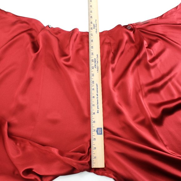 J Peterman 100% Silk Palazzo Wrap Pants Low Crotch High Rise Wide Leg Buttons M - Picture 8 of 16